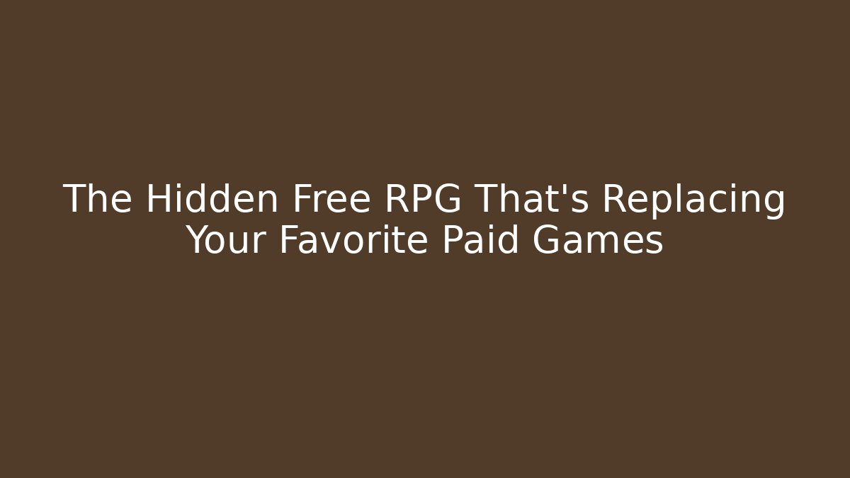 The Hidden Free RPG That’s Replacing Your Favorite Paid Games