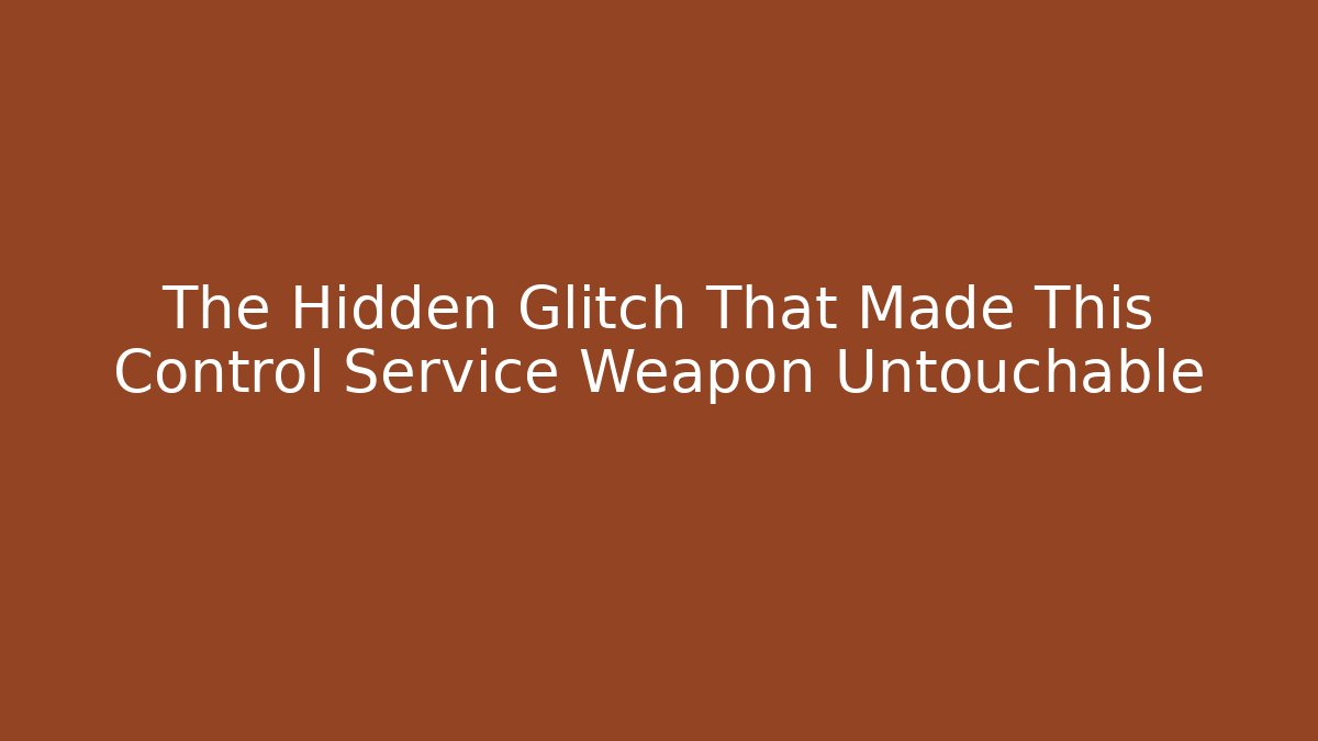 The Hidden Glitch That Made This Control Service Weapon Untouchable