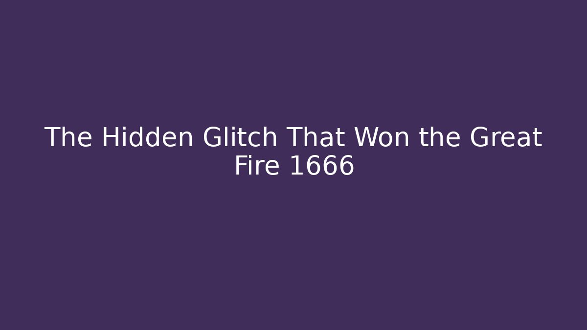 The Hidden Glitch That Won the Great Fire 1666