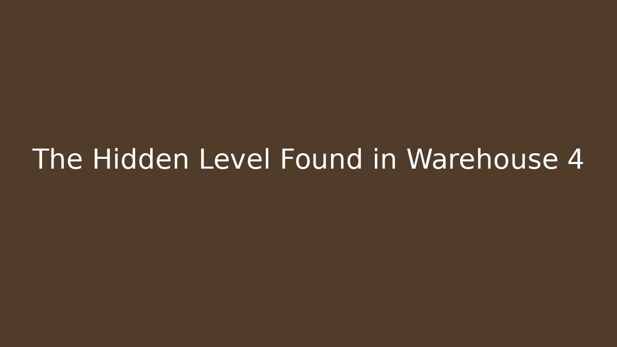 The Hidden Level Found in Warehouse 4 - Vintage E-Juice
