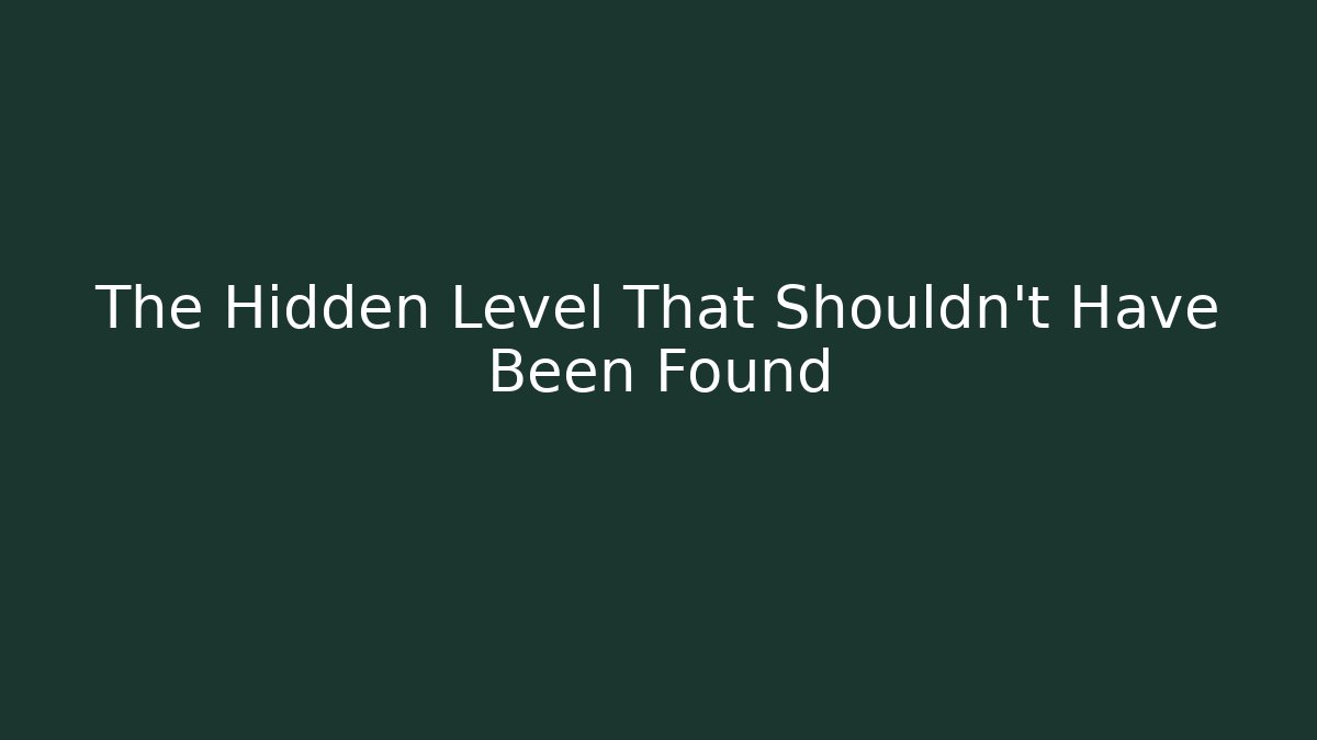 The Hidden Level That Shouldn't Have Been Found