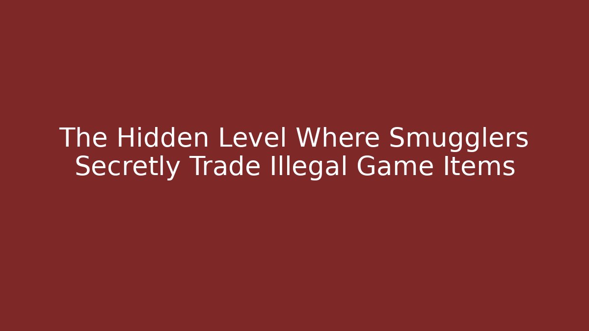 The Hidden Level Where Smugglers Secretly Trade Illegal Game Items