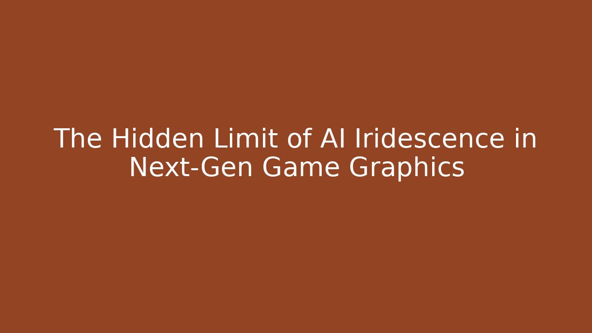 The Hidden Limit of AI Iridescence in Next-Gen Game Graphics - Vintage E-Juice
