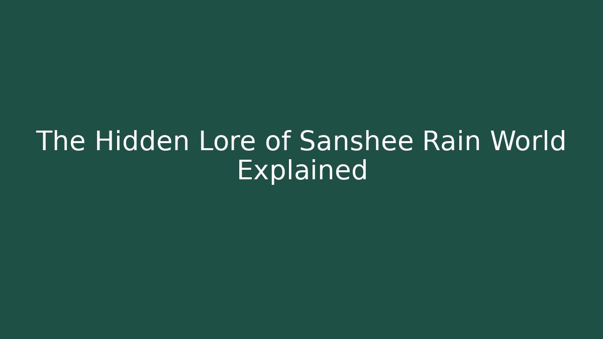The Hidden Lore of Sanshee Rain World Explained