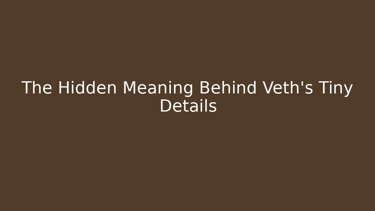 The Hidden Meaning Behind Veth's Tiny Details - Vintage E-Juice