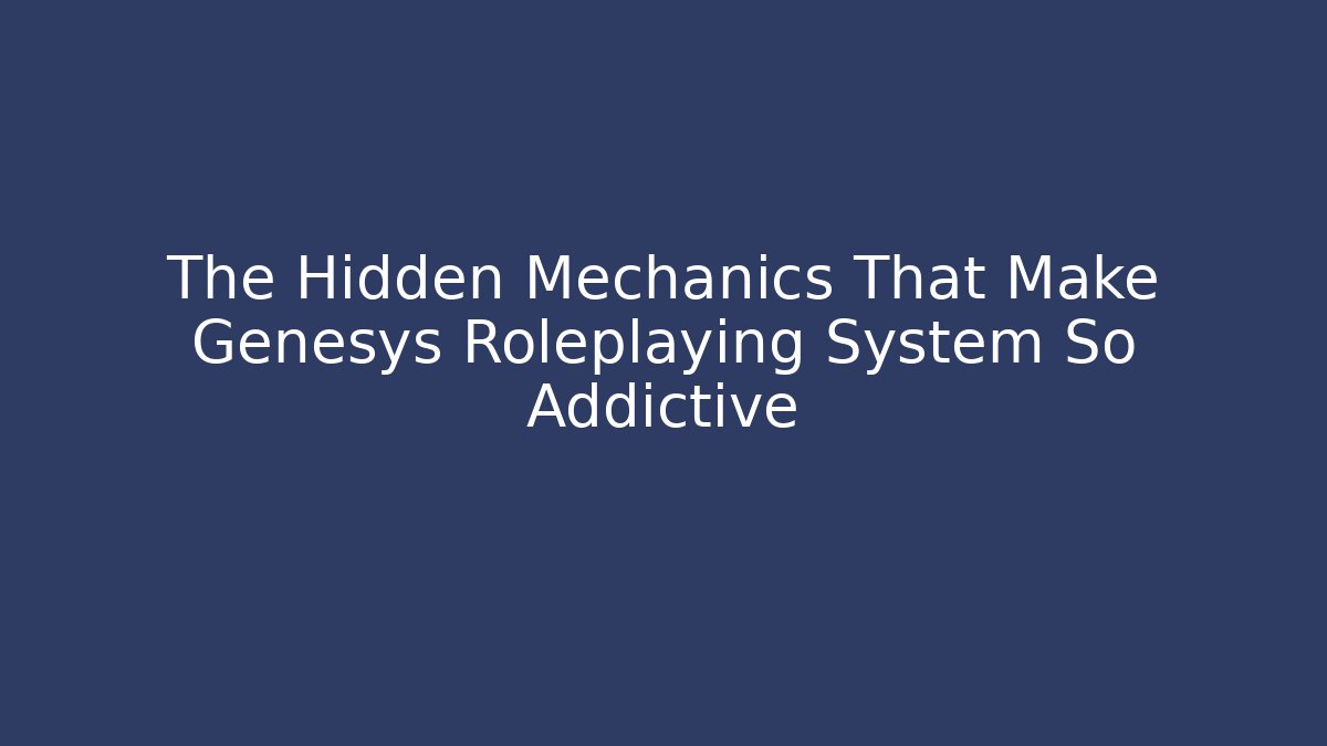 The Hidden Mechanics That Make Genesys Roleplaying System So Addictive