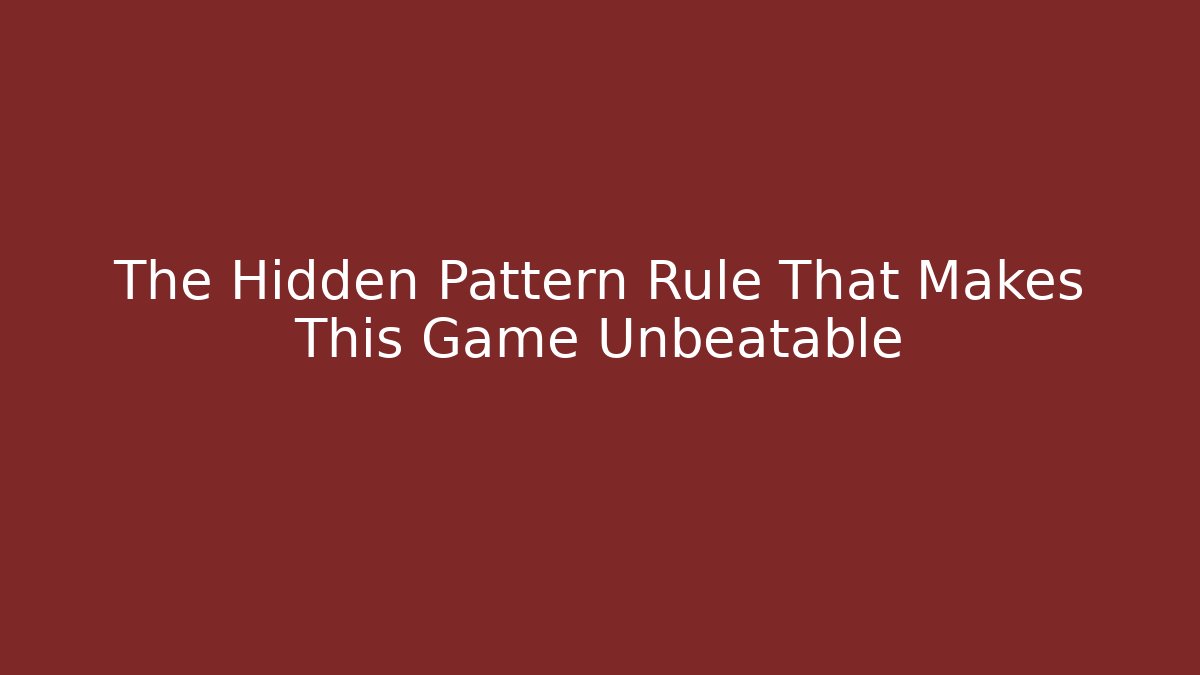 The Hidden Pattern Rule That Makes This Game Unbeatable - Vintage E-Juice