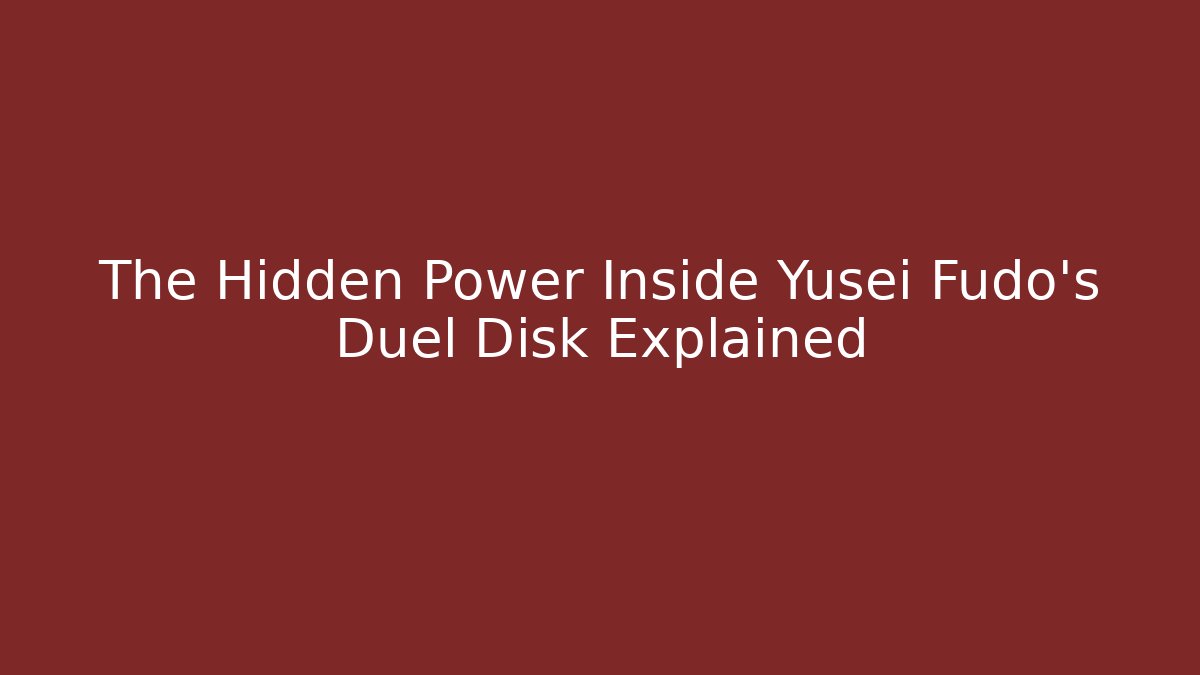 The Hidden Power Inside Yusei Fudo's Duel Disk Explained