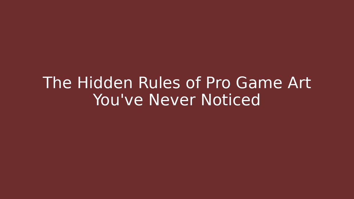 The Hidden Rules of Pro Game Art You’ve Never Noticed
