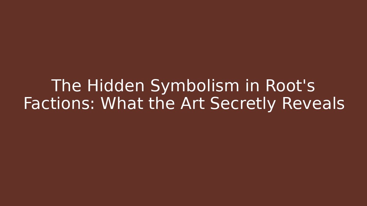 The Hidden Symbolism in Root's Factions: What the Art Secretly Reveals