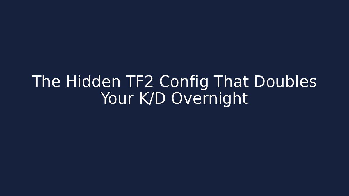 The Hidden TF2 Config That Doubles Your K/D Overnight