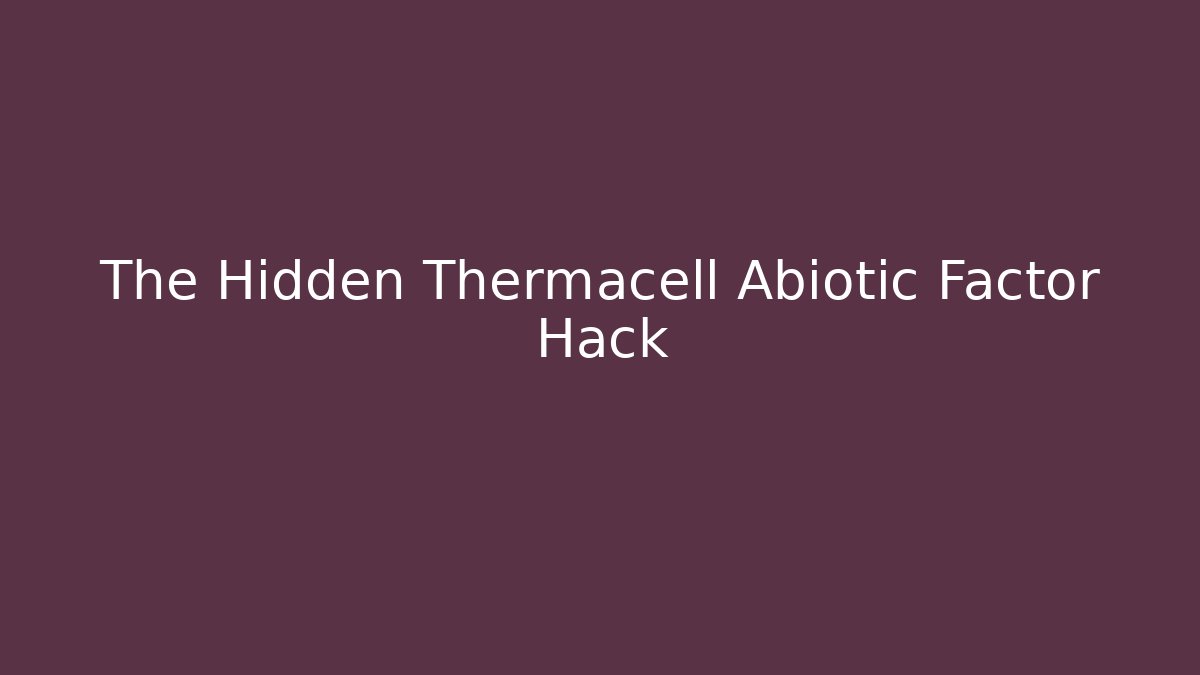 The Hidden Thermacell Abiotic Factor Hack - Vintage E-Juice