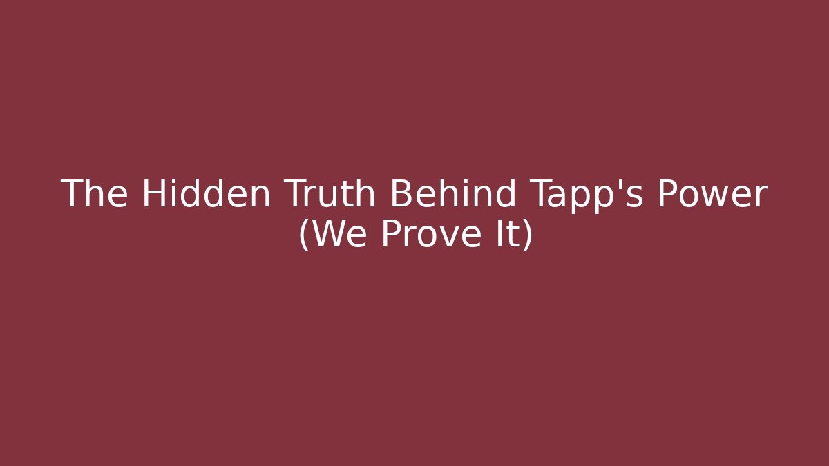 The Hidden Truth Behind Tapp's Power (We Prove It) - Vintage E-Juice