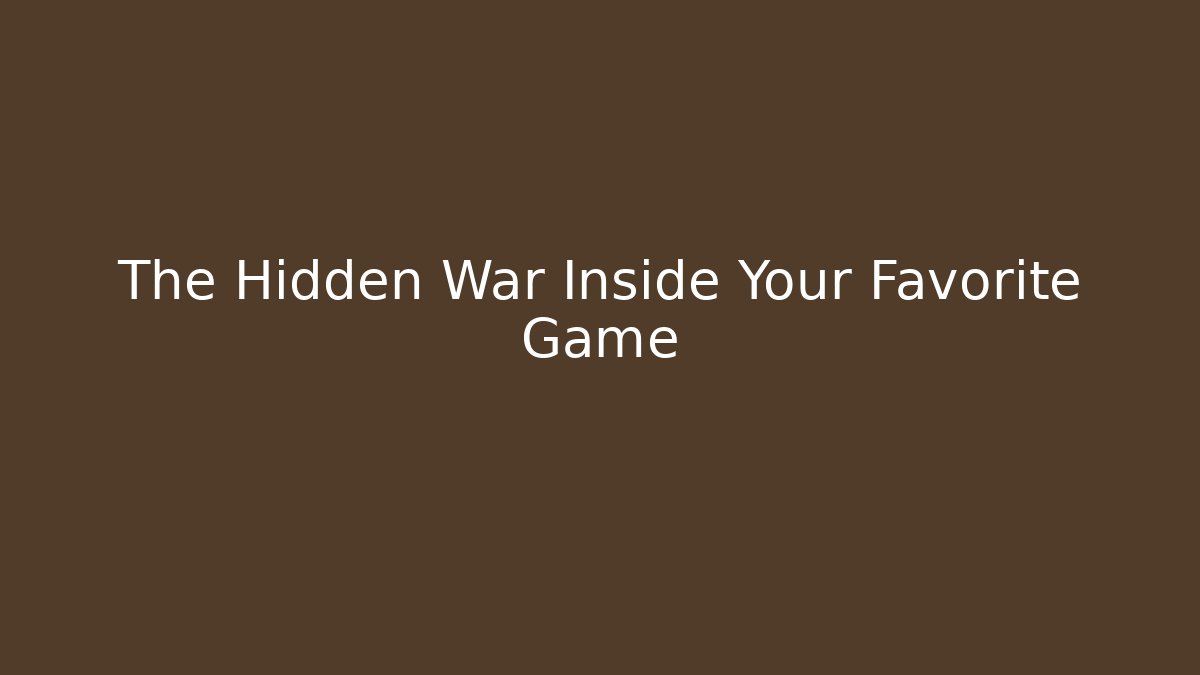 The Hidden War Inside Your Favorite Game