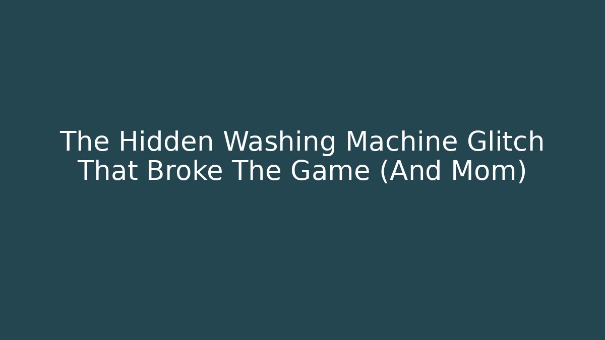mom got stuck in the washing machine