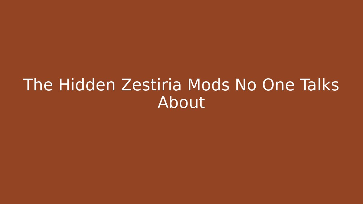 The Hidden Zestiria Mods No One Talks About