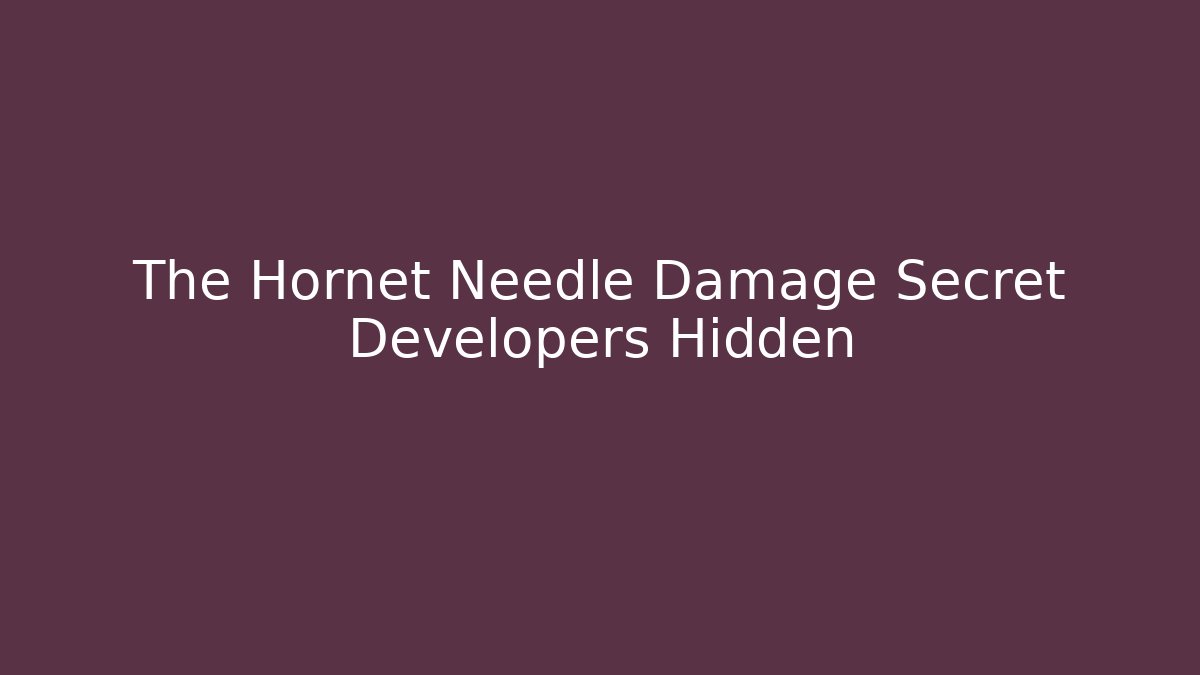 The Hornet Needle Damage Secret Developers Hidden - Vintage E-Juice