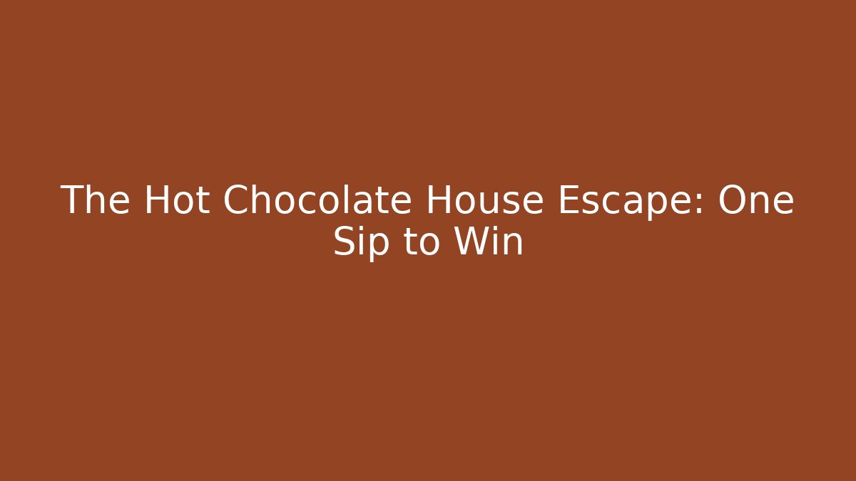 The Hot Chocolate House Escape: One Sip to Win