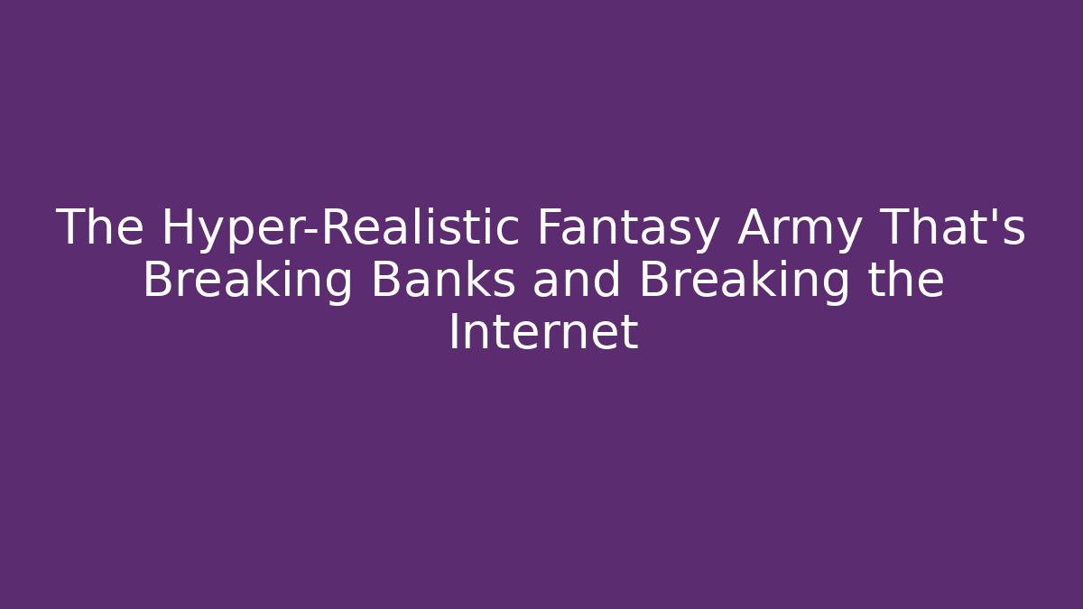 The Hyper-Realistic Fantasy Army That’s Breaking Banks and Breaking the Internet