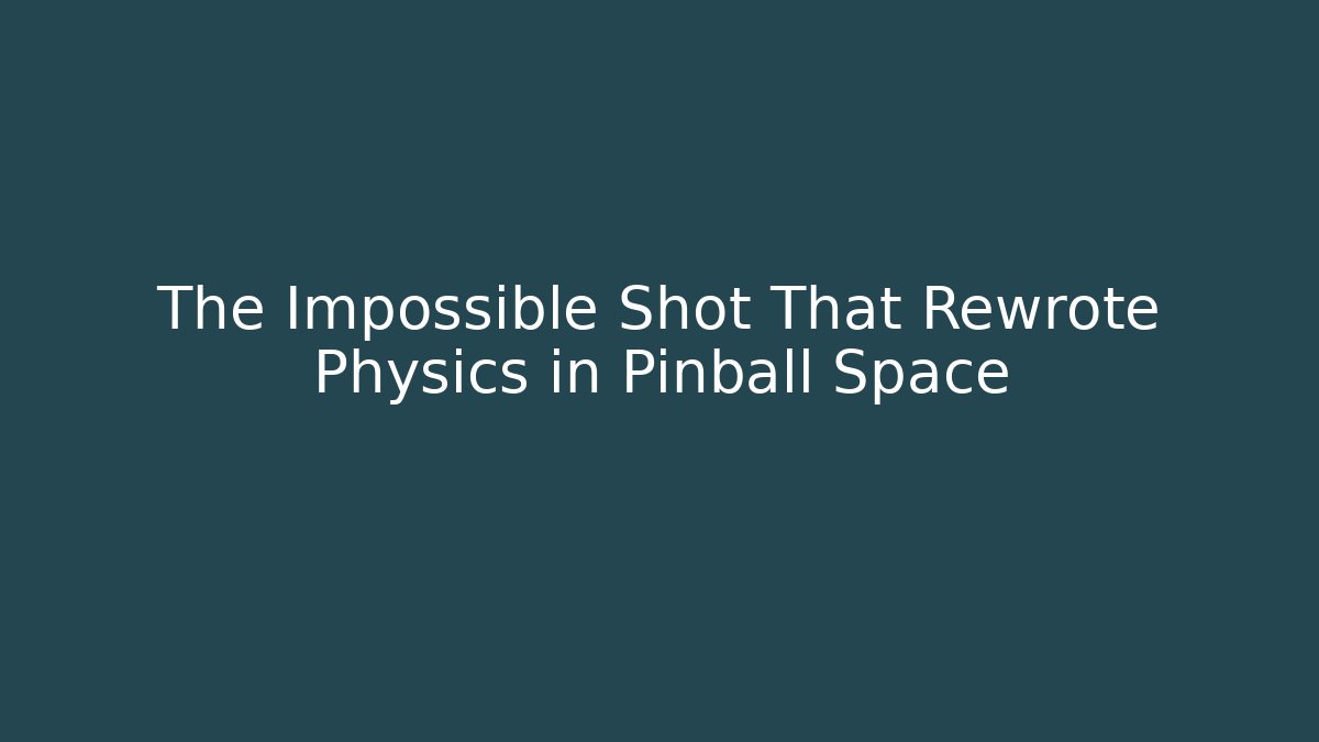 The Impossible Shot That Rewrote Physics in Pinball Space
