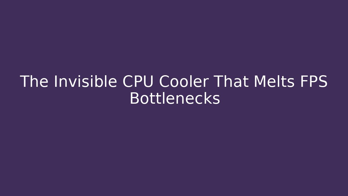 The Invisible CPU Cooler That Melts FPS Bottlenecks