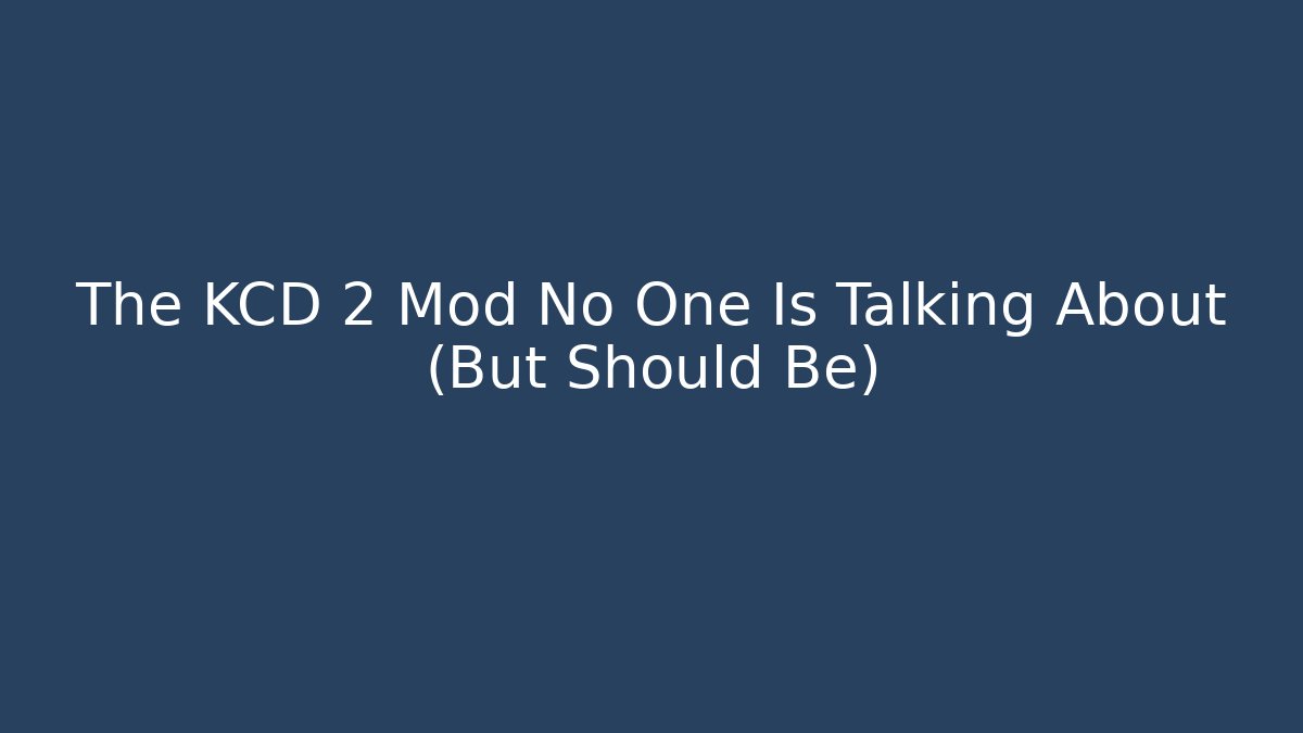 The KCD 2 Mod No One Is Talking About (But Should Be)