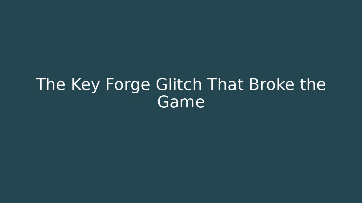 The Key Forge Glitch That Broke the Game