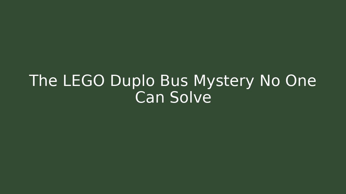 The LEGO Duplo Bus Mystery No One Can Solve