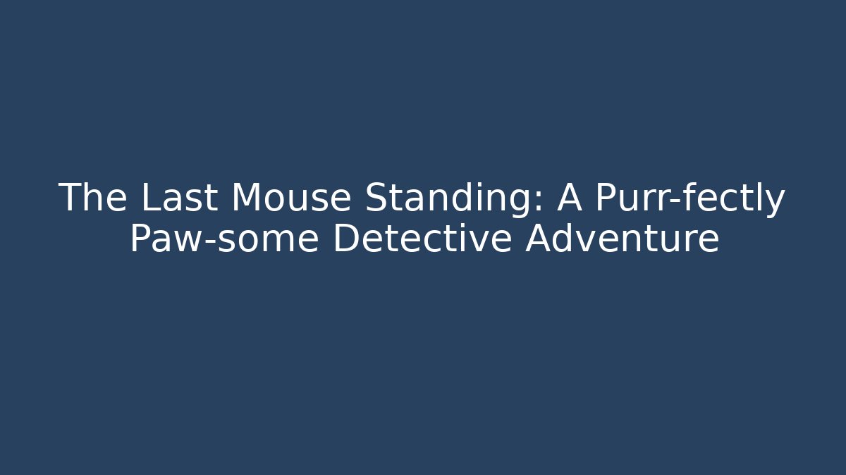 The Last Mouse Standing: A Purr-fectly Paw-some Detective Adventure