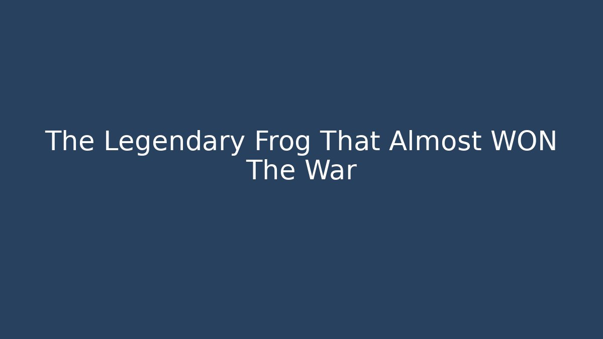 The Legendary Frog That Almost WON The War - Vintage E-Juice
