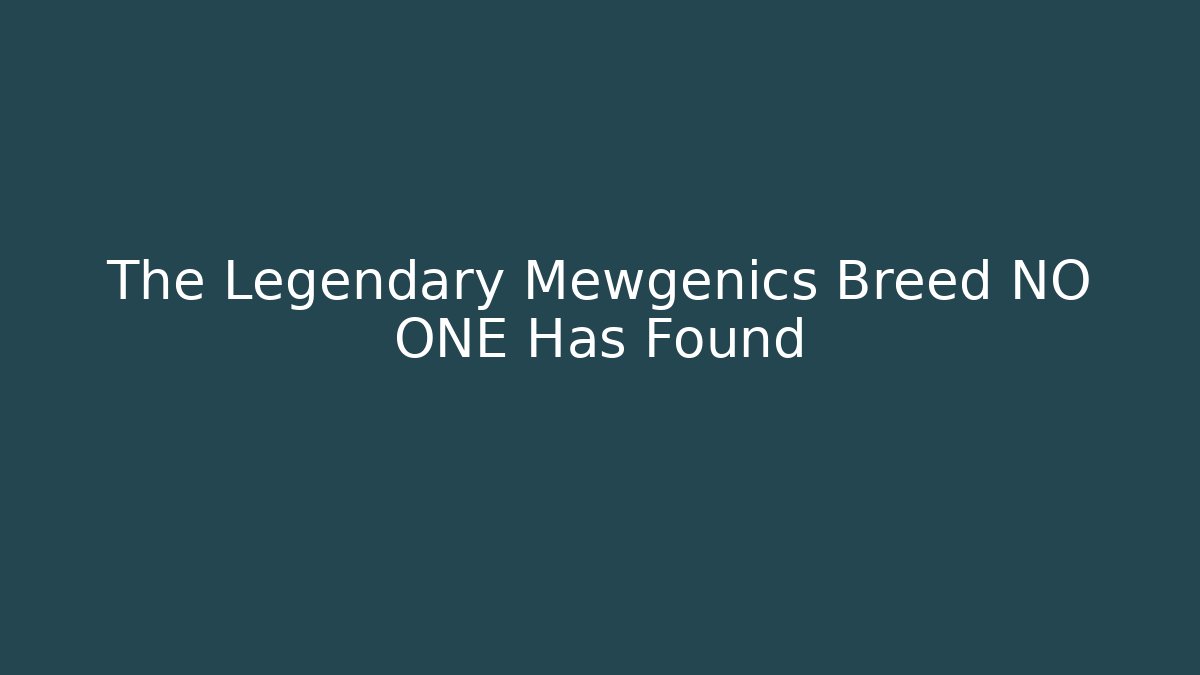 The Legendary Mewgenics Breed NO ONE Has Found