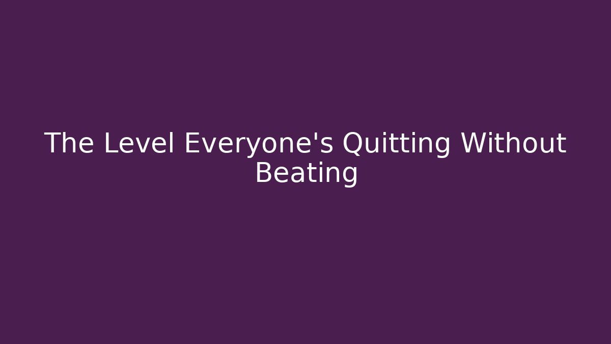 The Level Everyone's Quitting Without Beating - Vintage E-Juice