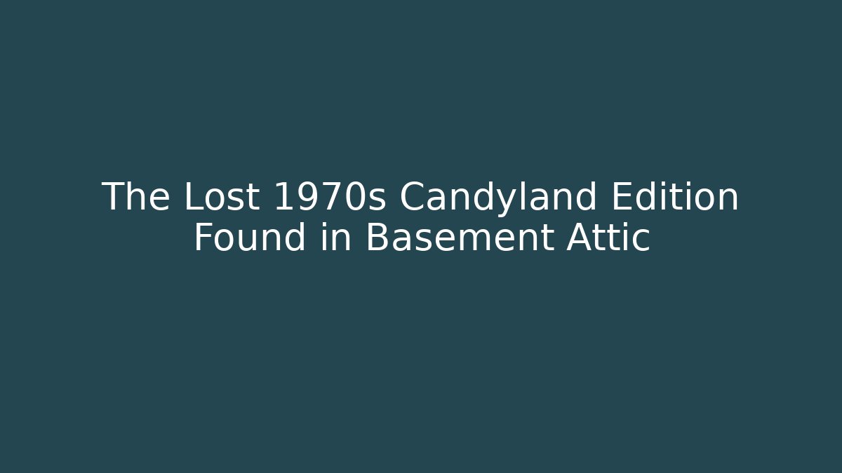 The Lost 1970s Candyland Edition Found in Basement Attic