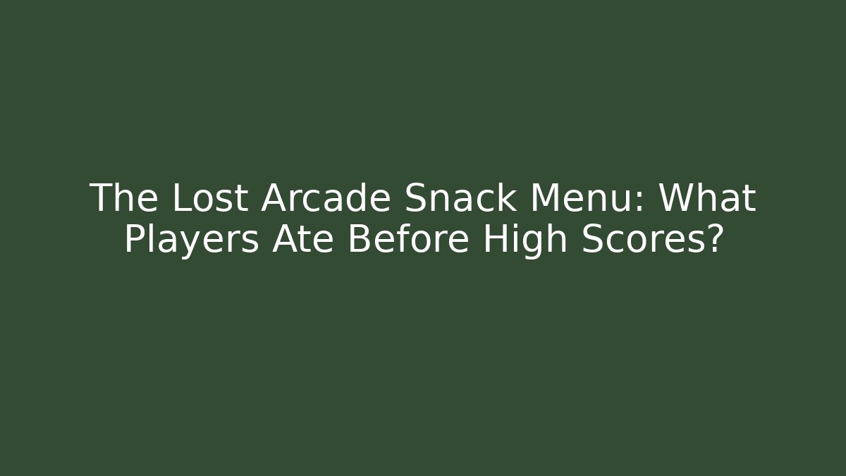 The Lost Arcade Snack Menu: What Players Ate Before High Scores?