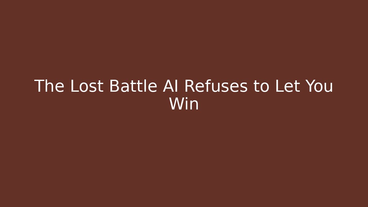 The Lost Battle AI Refuses to Let You Win