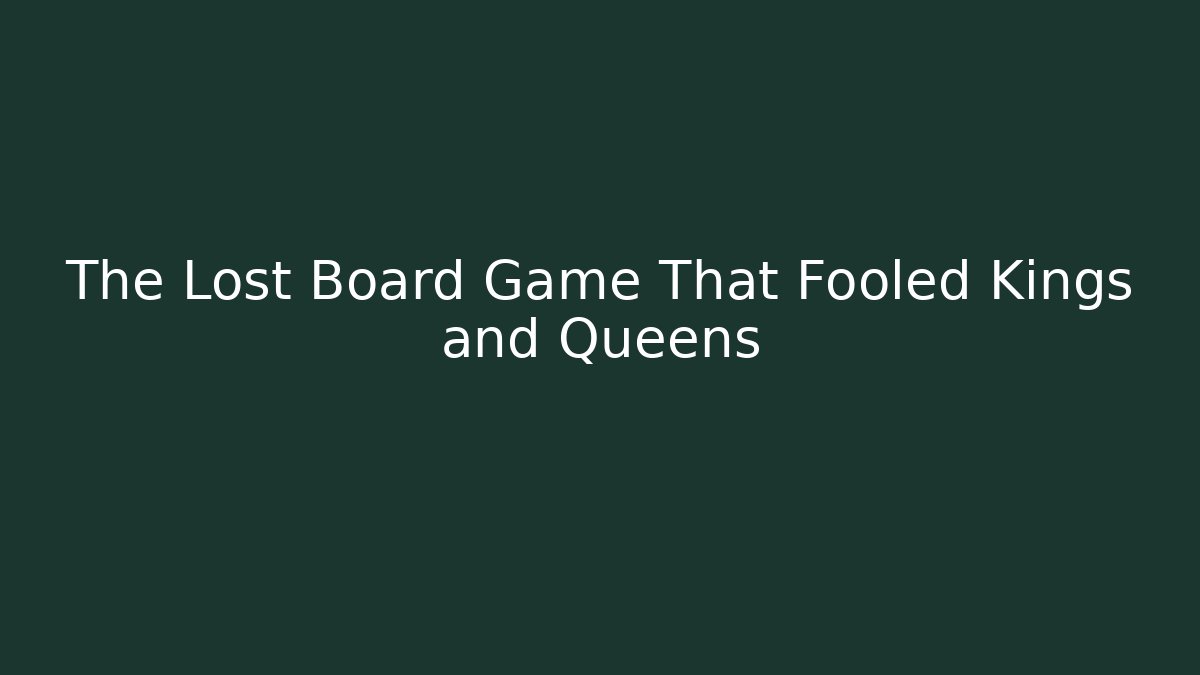 The Lost Board Game That Fooled Kings and Queens