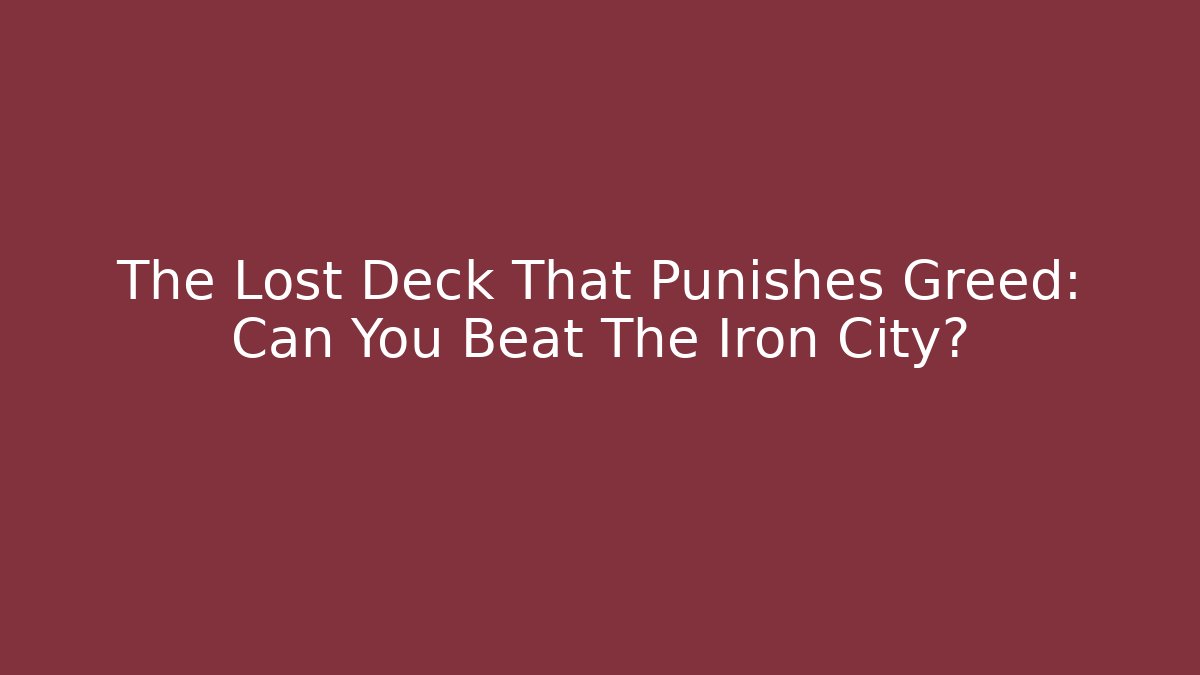 The Lost Deck That Punishes Greed: Can You Beat The Iron City?