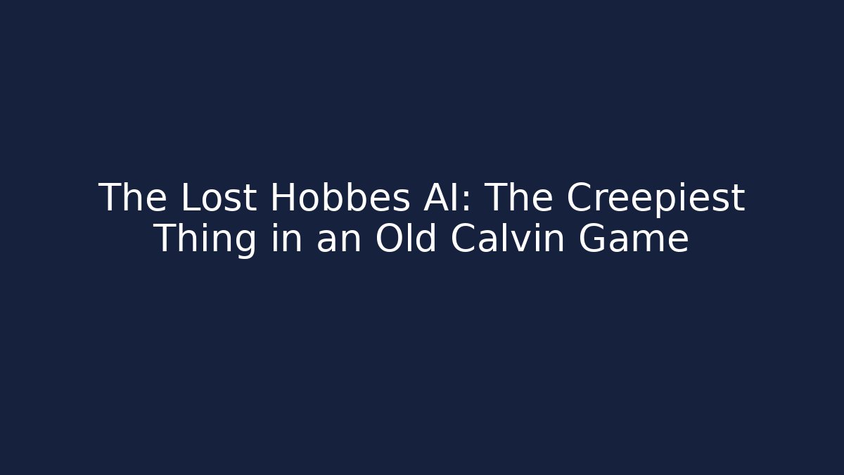 The Lost Hobbes AI: The Creepiest Thing in an Old Calvin Game