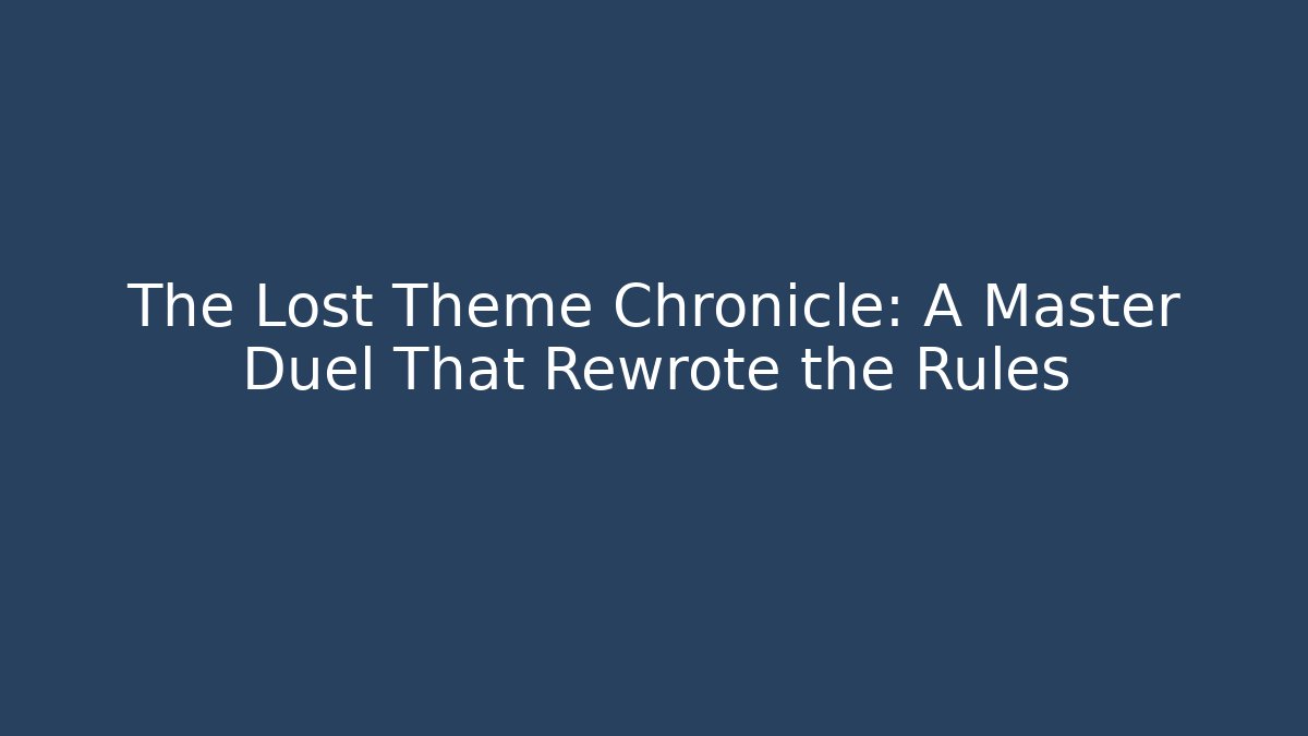 The Lost Theme Chronicle: A Master Duel That Rewrote the Rules