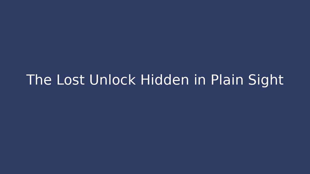 The Lost Unlock Hidden in Plain Sight - Vintage E-Juice
