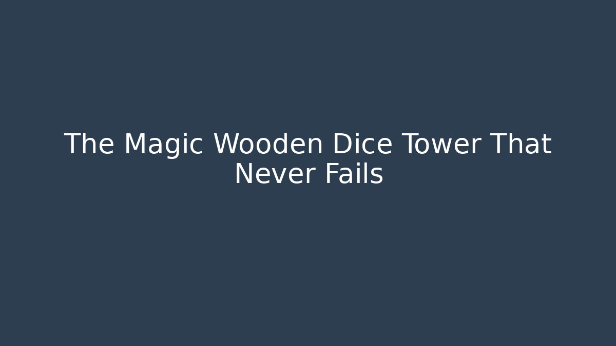 The Magic Wooden Dice Tower That Never Fails