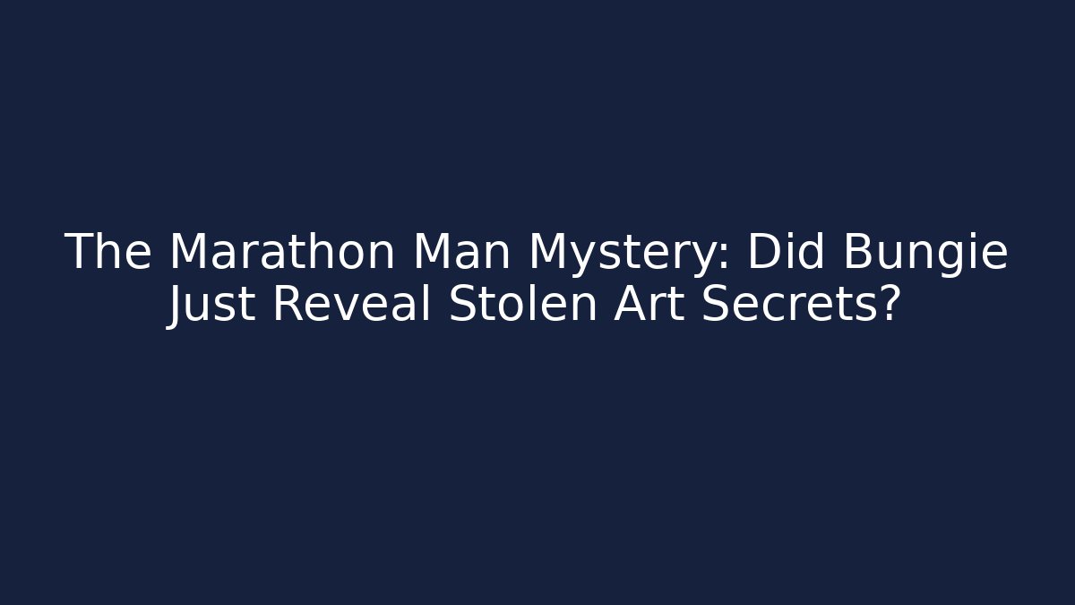 The Marathon Man Mystery: Did Bungie Just Reveal Stolen Art Secrets?