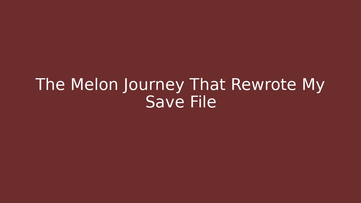 The Melon Journey That Rewrote My Save File
