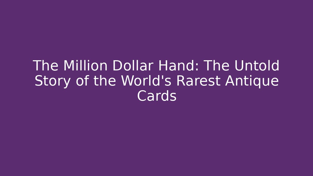 The Million Dollar Hand: The Untold Story of the World's Rarest Antique Cards