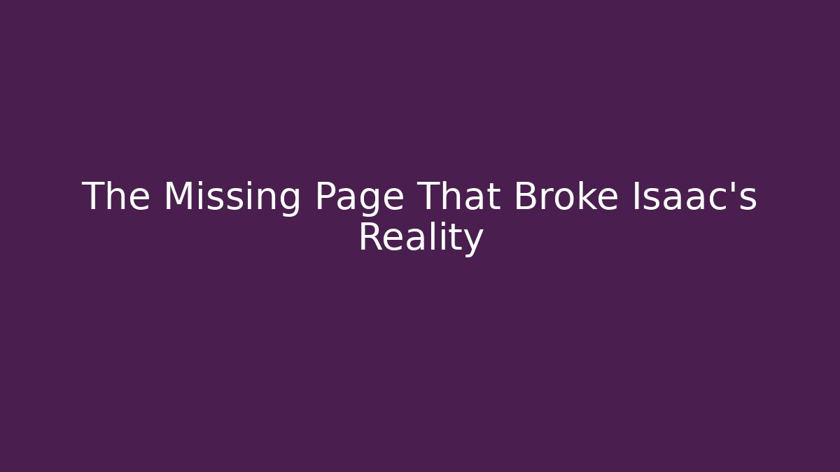 The Missing Page That Broke Isaac's Reality