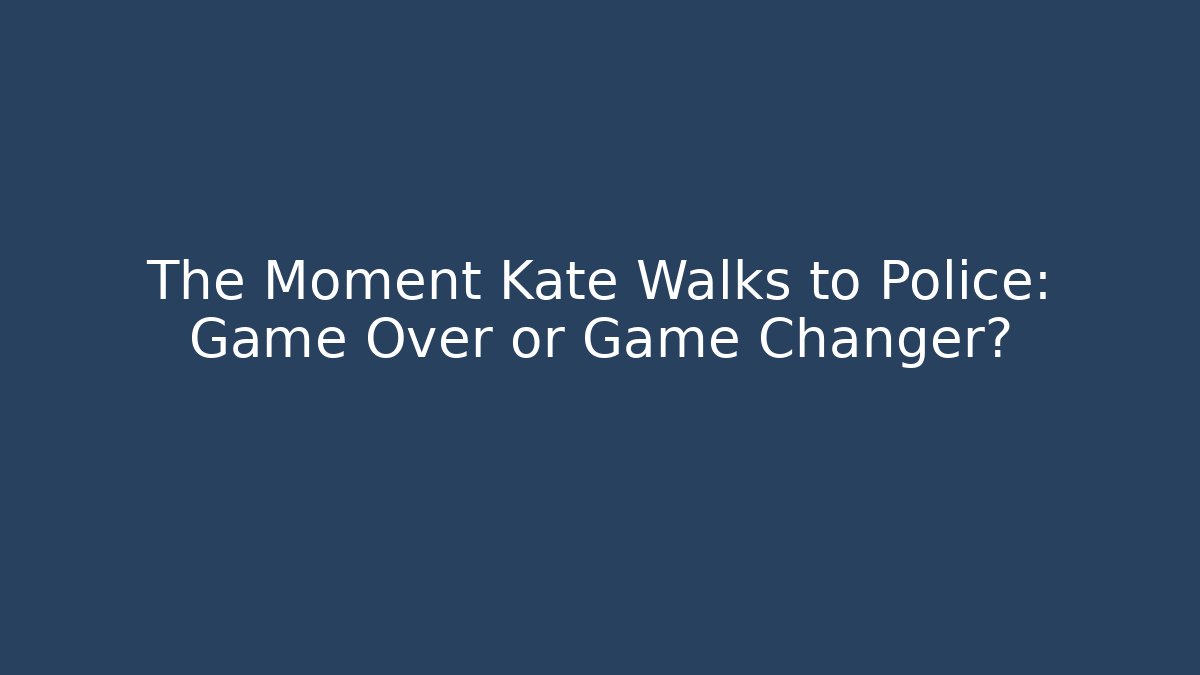 The Moment Kate Walks to Police: Game Over or Game Changer? - Vintage E-Juice