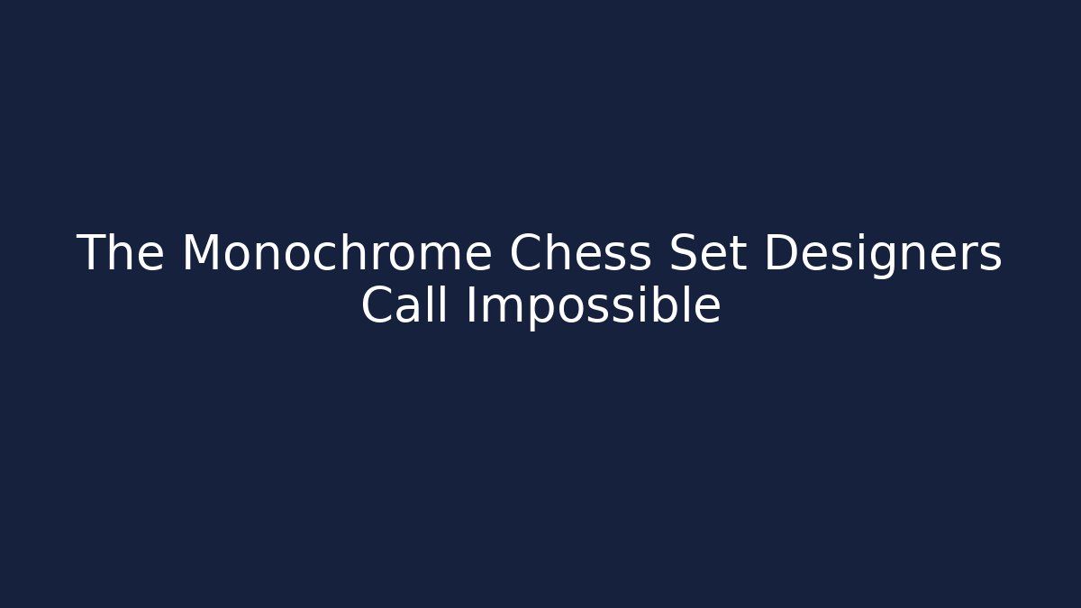 The Monochrome Chess Set Designers Call Impossible