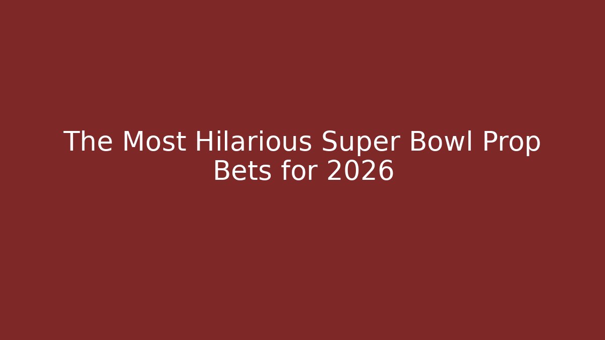 The Most Hilarious Super Bowl Prop Bets for 2026