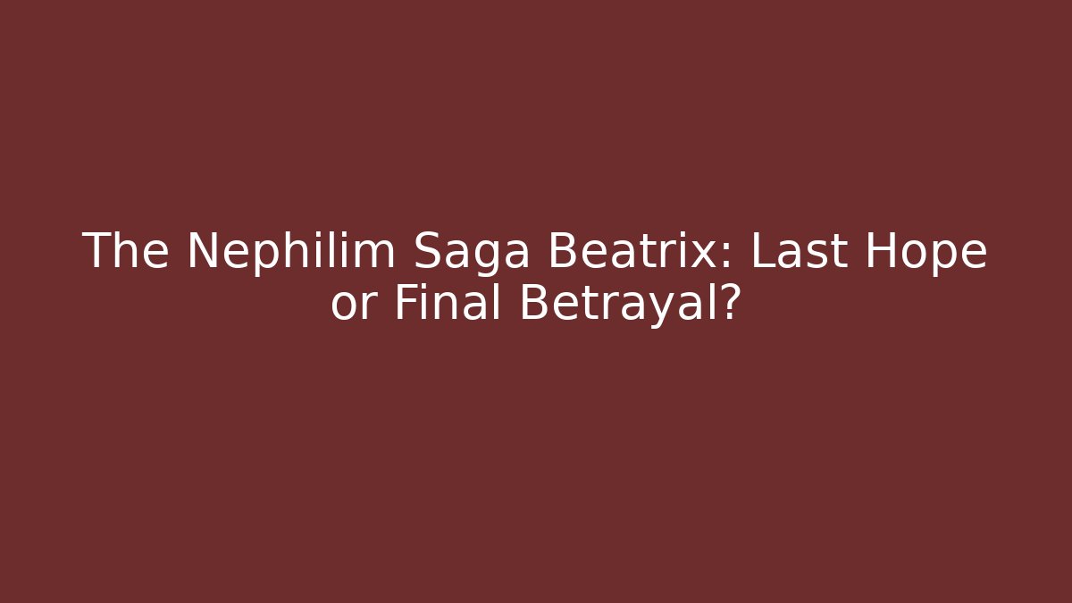 The Nephilim Saga Beatrix: Last Hope or Final Betrayal?