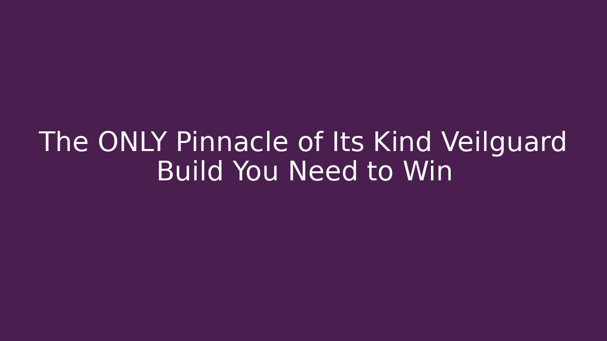 The ONLY Pinnacle of Its Kind Veilguard Build You Need to Win